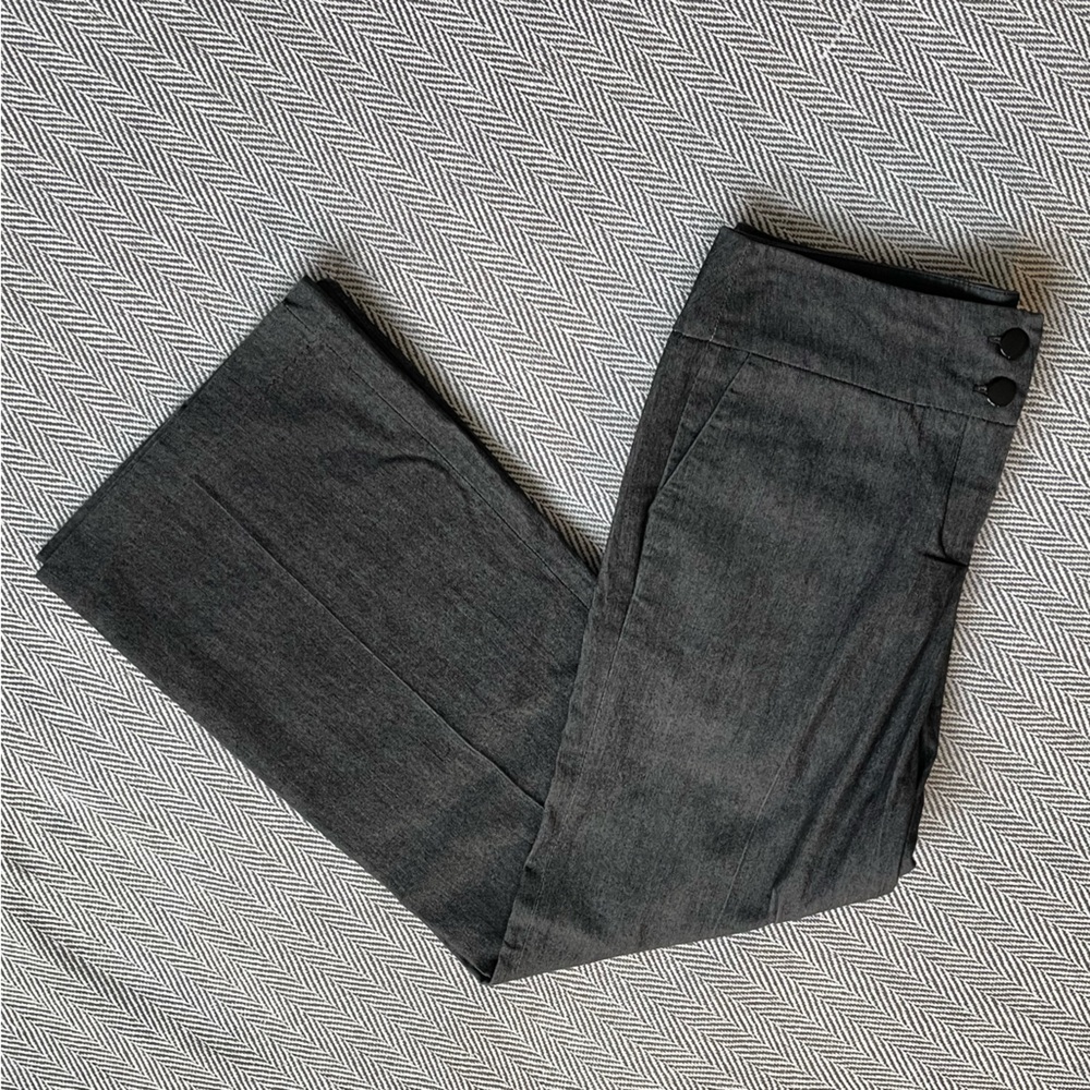 Sandro Charcoal Gray wider leg petite Dress Pants
